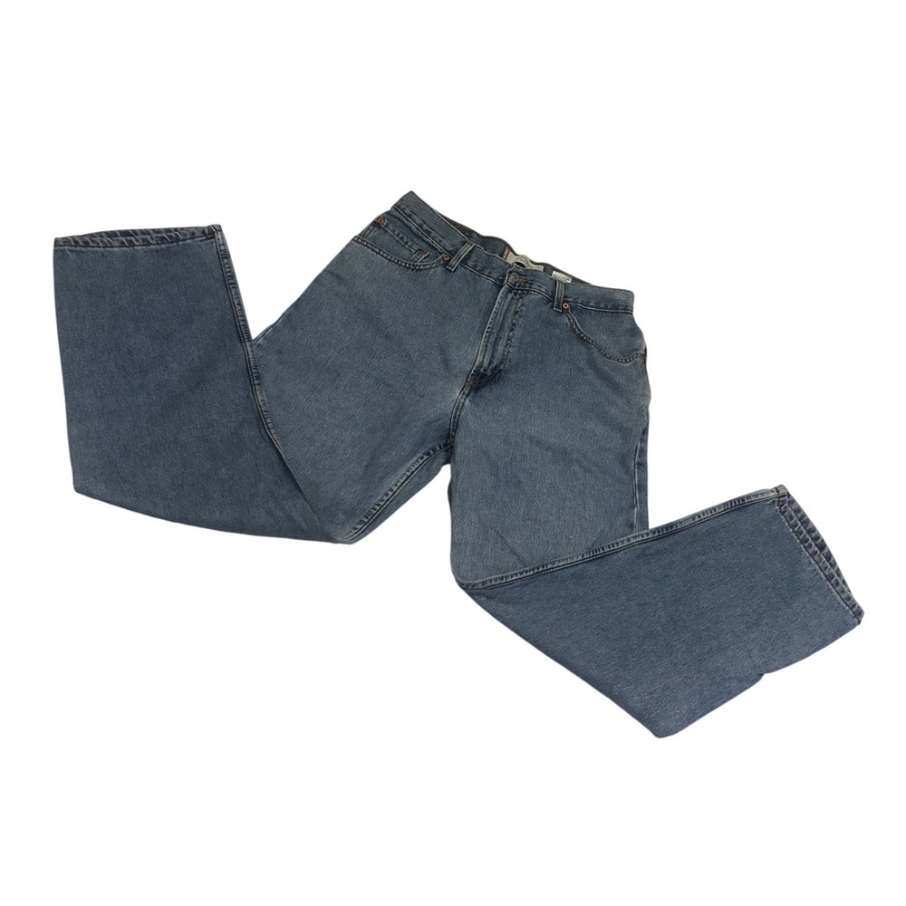 Levis 505 Regular Fit Mens Blue Jeans 36x30 Medium Wash Straight Leg Denim